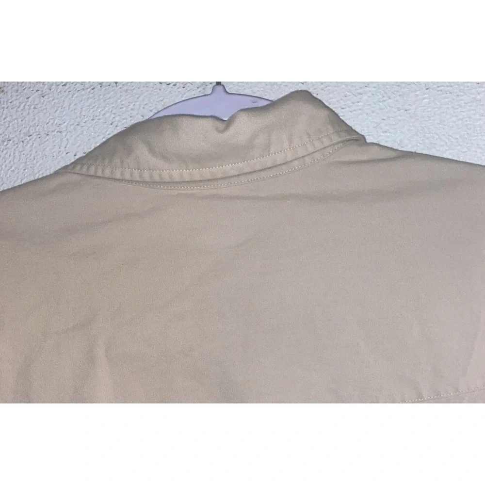 Vintage Carhartt S135 Pearl Snap Shirt Natural Chambray Western 2008 Mens Size L